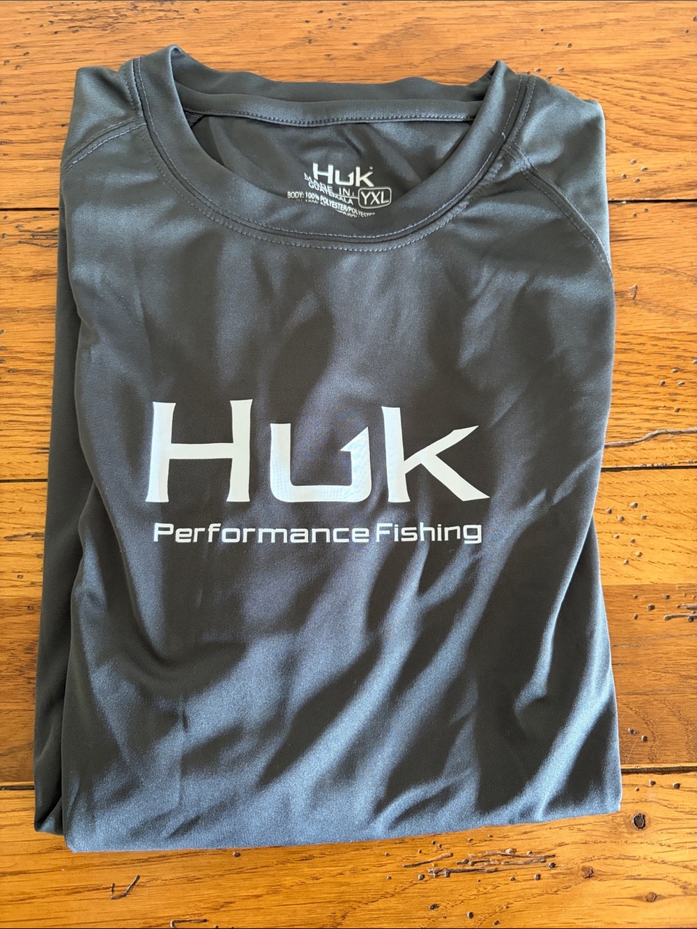 Huk Performance Fishing Tee - Black/White YXL